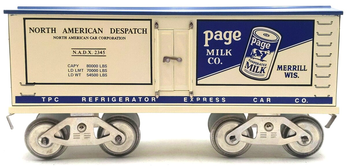 McCoy's Wide Gauge Train Car Mod. 287 Advertising Page Milk Co. EX/Box