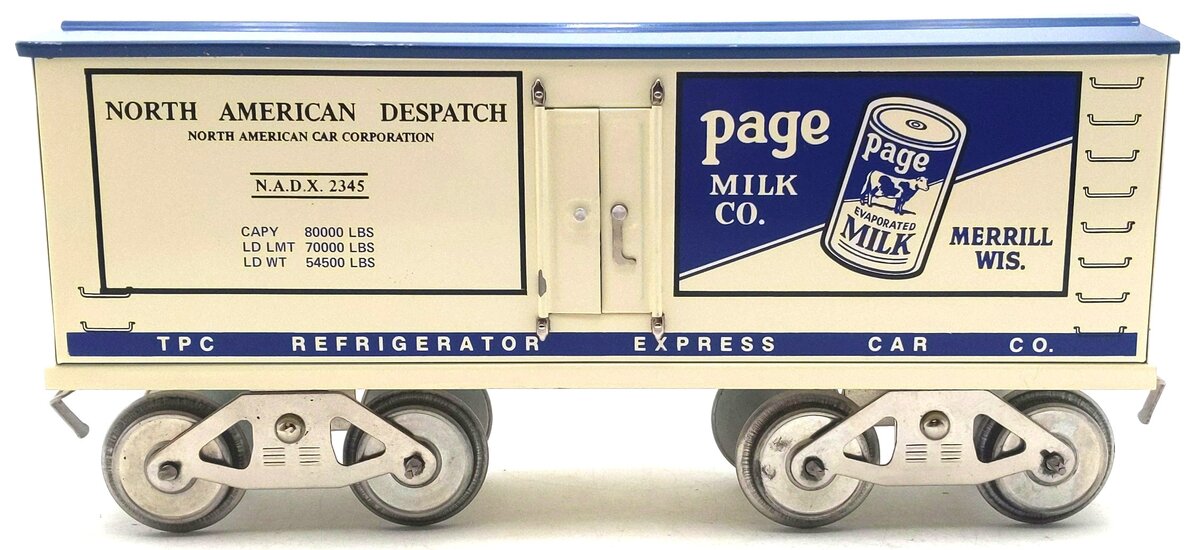 McCoy's Wide Gauge Train Car Mod. 287 Advertising Page Milk Co. EX/Box