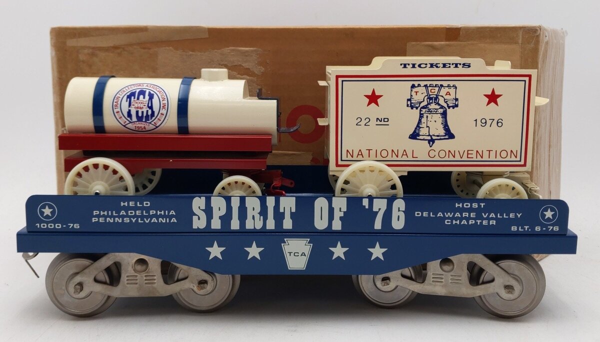 McCoy 1000-76 Standard Gauge TCA Spirit of 1976 Flatcar with Load LN/Box