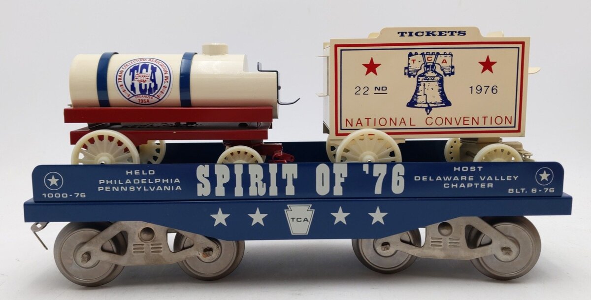 McCoy 1000-76 Standard Gauge TCA Spirit of 1976 Flatcar with Load LN/Box