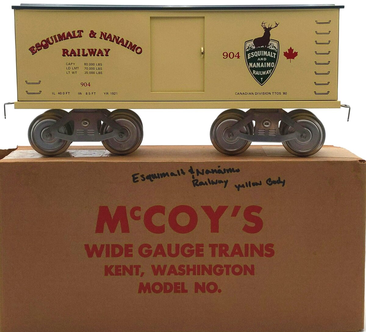 McCoy 904 Standard Gauge Esquimalt and Nanaimo Boxcar EX/Box