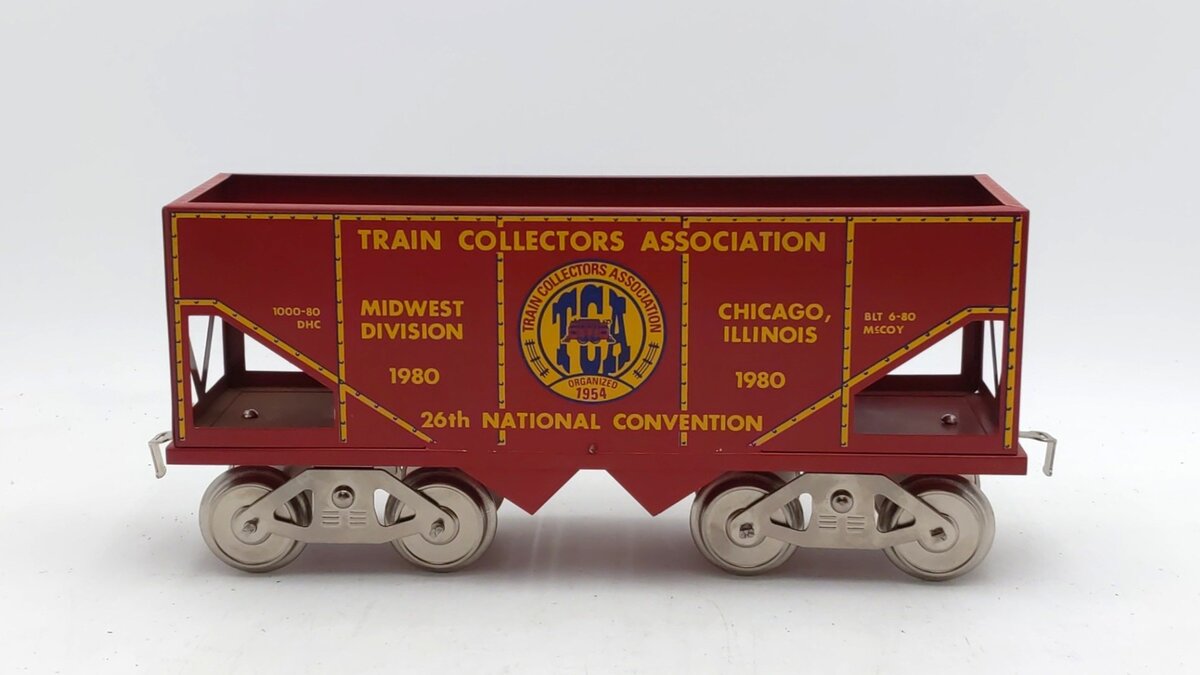 McCoy 1000-80 Standard Gauge TCA 1980 National Convention Coal Car EX/Box