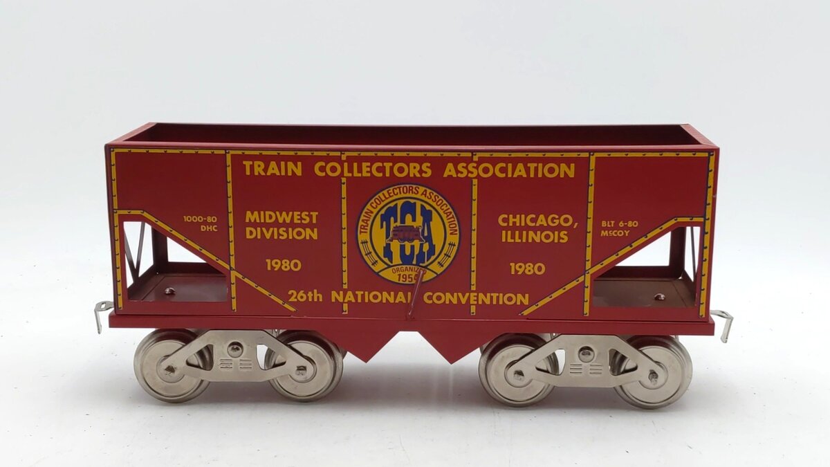 McCoy 1000-80 Standard Gauge TCA 1980 National Convention Coal Car EX/Box