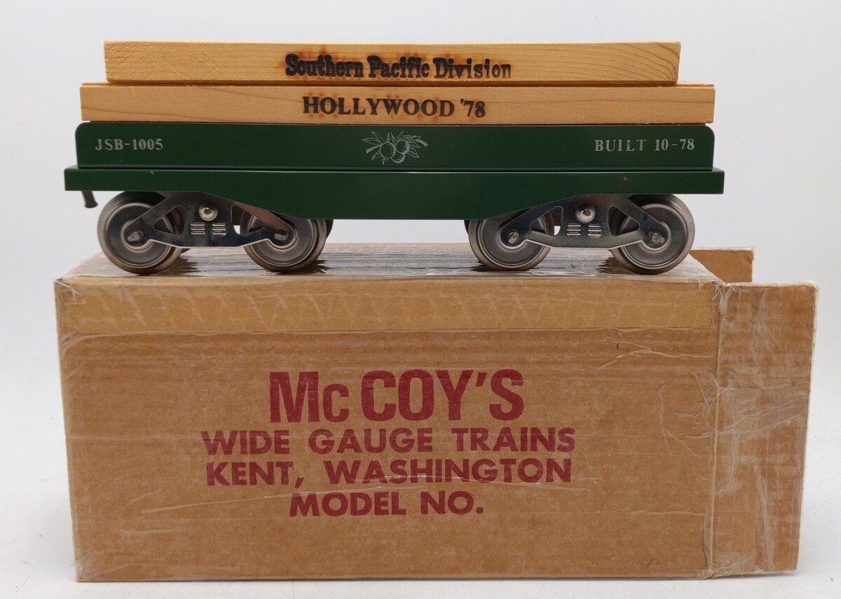McCoy JSB-1005 Standard Gauge Southern Pacific Division Hollywood '78 Flatcar EX/Box
