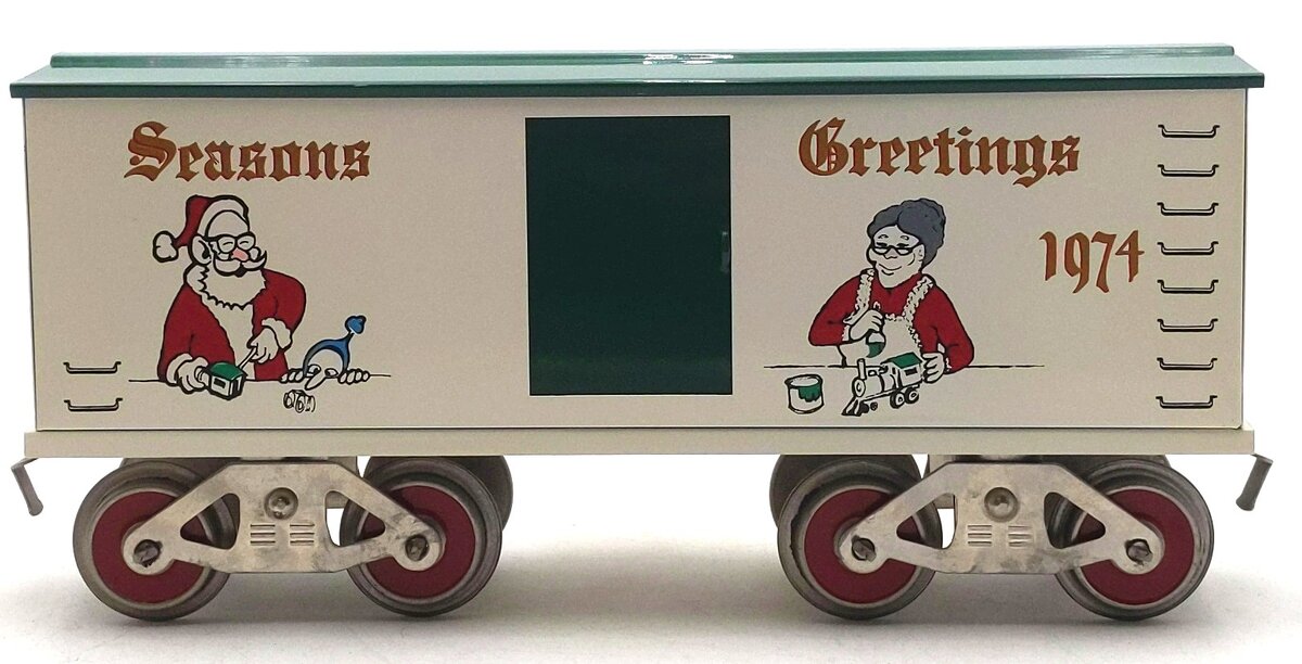 McCoy Standard Gauge "Seasons Greetings 1974" Christmas Boxcar EX/Box
