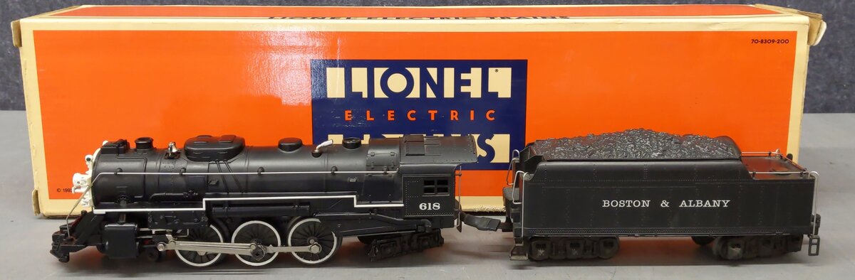 Lionel 6-18042 O Gauge B&A Hudson 4-6-4 Steam Locomotive & Tender #618 w/RS II EX/Box