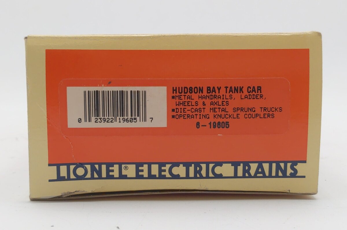 Lionel 6-19605 O Gauge Hudson Bay Single Dome Tank Car VG/Box