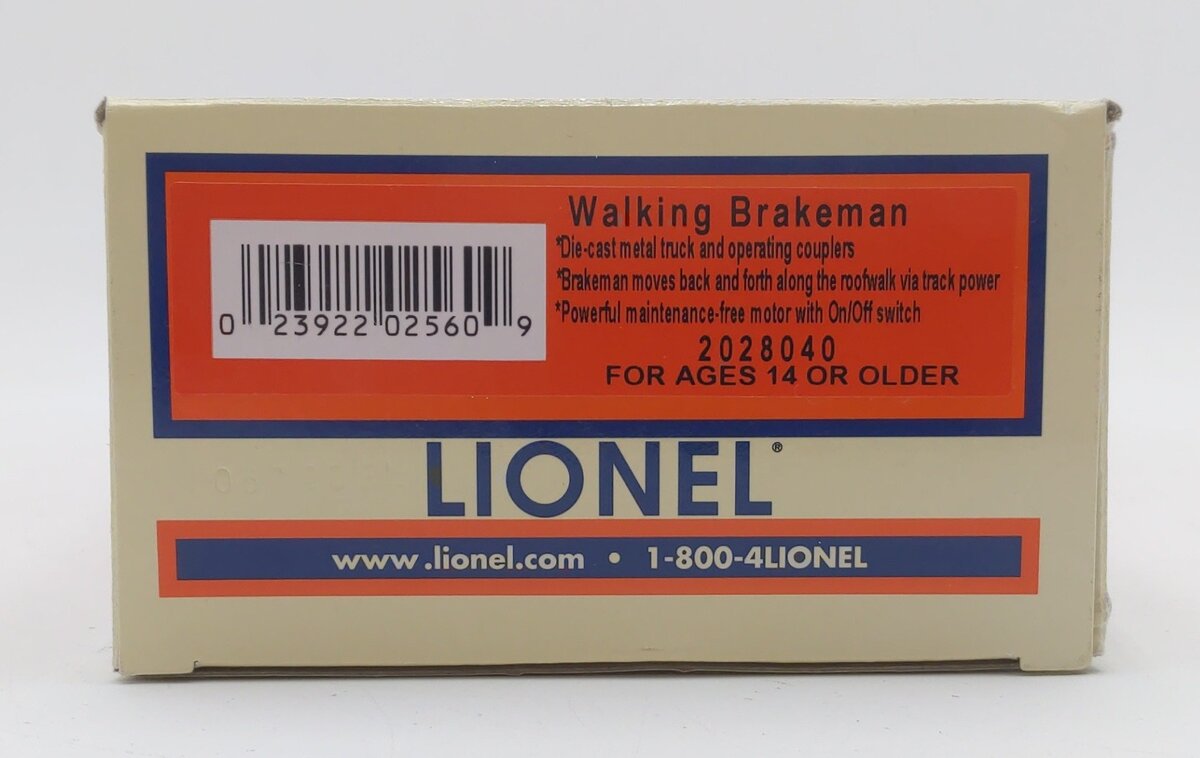 Lionel 2028040 O Gauge Pennsylvania Railroad Walking Brakeman Boxcar #24095 EX/Box