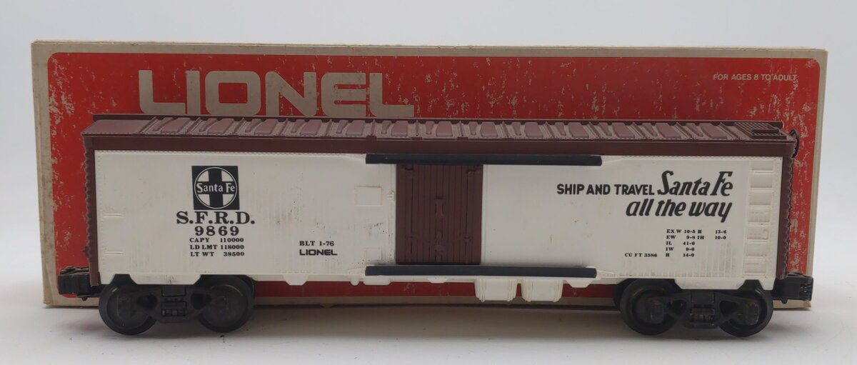 Lionel 6-9869 O Gauge Santa Fe Reefer Car EX/Box