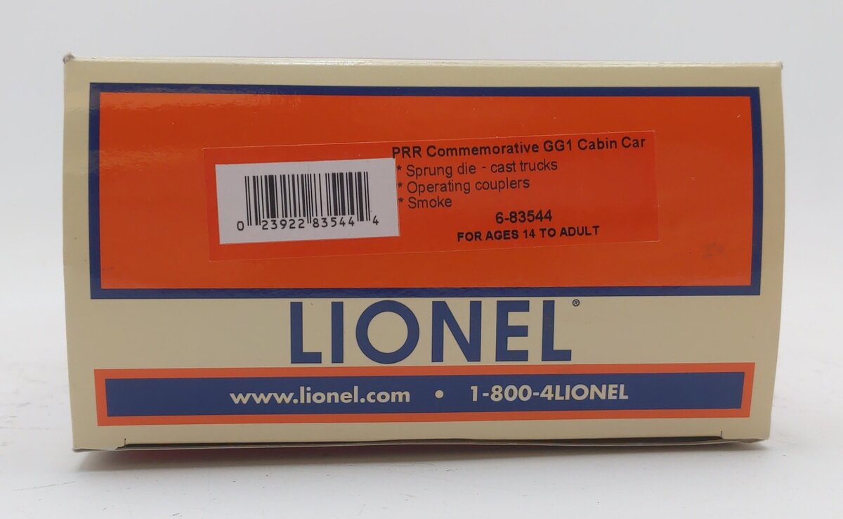 Lionel 6-83544 O Gauge Pennsylvania RR Commemorative GG-1 Cabin Car #477797 EX/Box