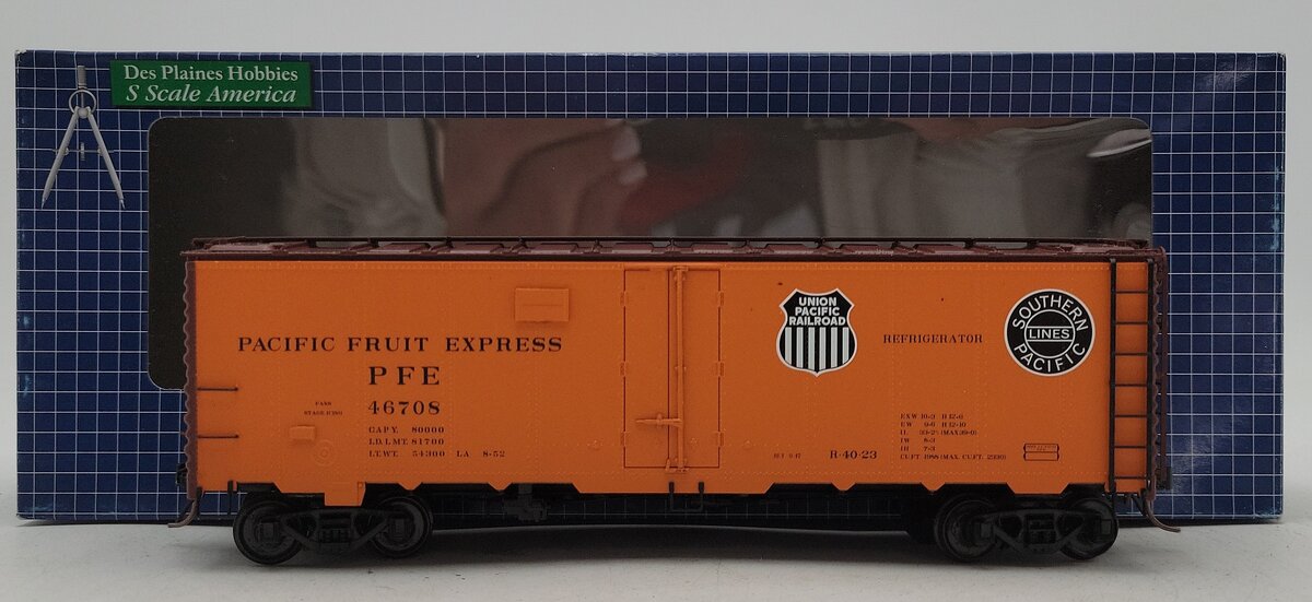 Des Plaines Hobbies SSA2304.1PFE Double Herald B&W Refrigerator Car #46708 LN/Box