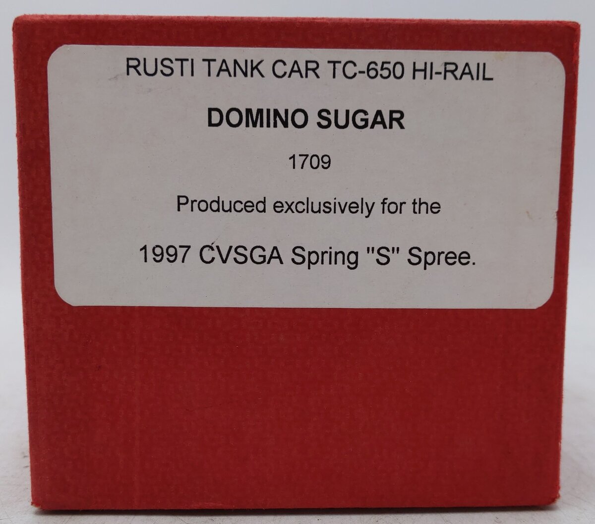 Downs Model RR TC-650 S Gauge Domino Sugar Tank Car #1709 VG/Box