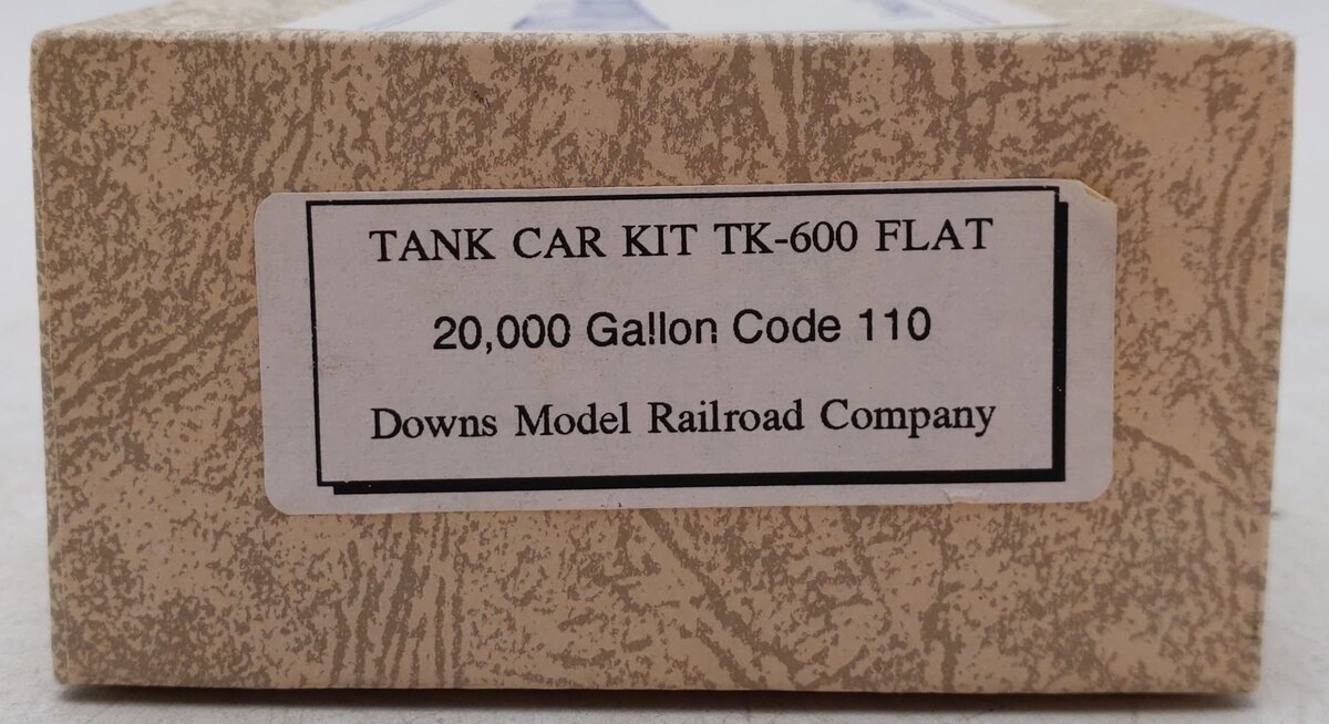 Downs Model RR TK-600 S Gauge Undecorated Tank Car VG/Box