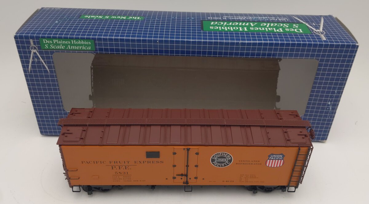 Des Plaines Hobbies 2301.2 S Scale Pacific Fruit Express Refrigerator Car #5831 EX/Box