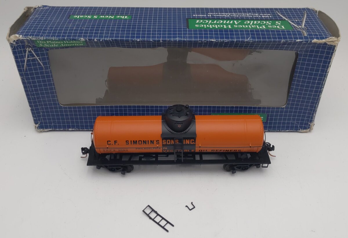 Des Plaines Hobbies SSA1417.2 S Scale Simonins (SHPX) 10k Gallon Tank Car #9563 VG/Box