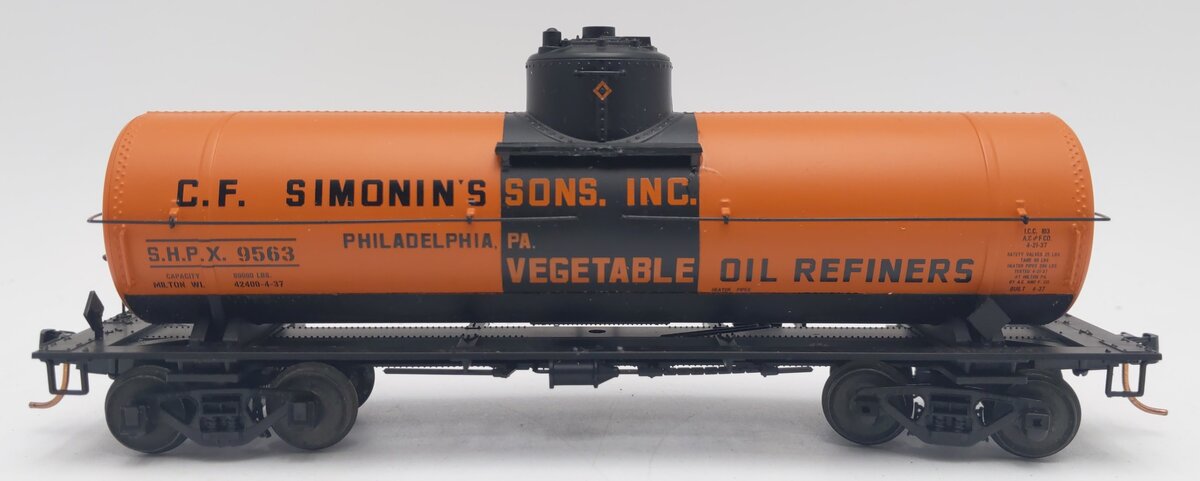 Des Plaines Hobbies SSA1417.2 S Scale Simonins (SHPX) 10k Gallon Tank Car #9563 VG/Box