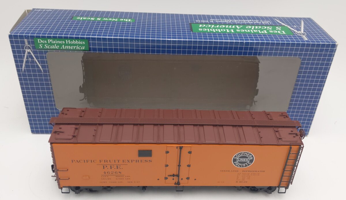 Des Plaines Hobbies SSA2302.1 S Gauge PFE Overland R-40-23 Reefer Car #46268 EX/Box