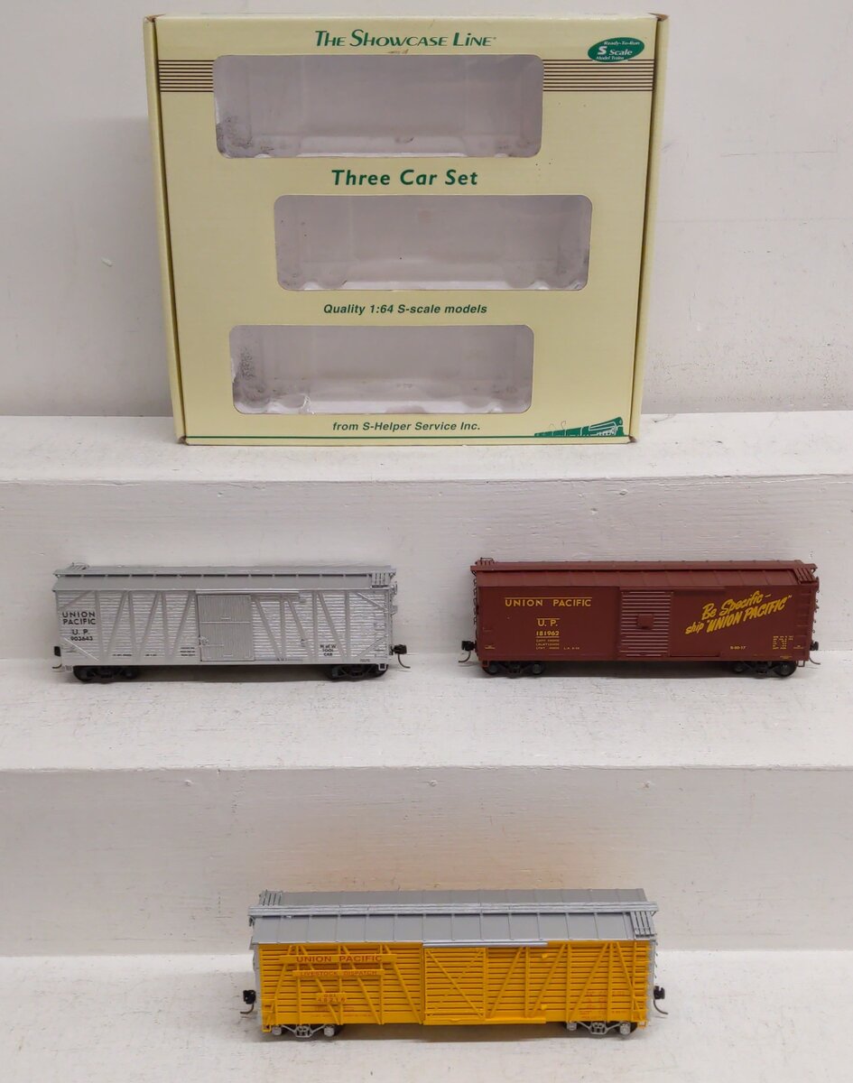 S-Helper 00352 S Gauge Union Pacific 3-Car Freight Set LN/Box