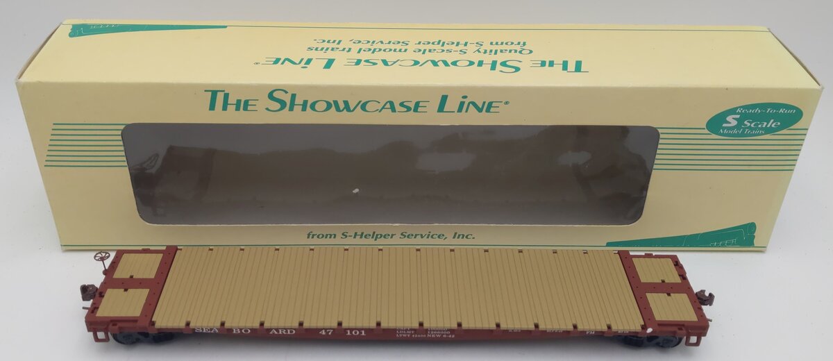 S-Helper 00215 S-Scale " Seaboard" The Showcase Line Standard Flat Car #47101 EX/Box