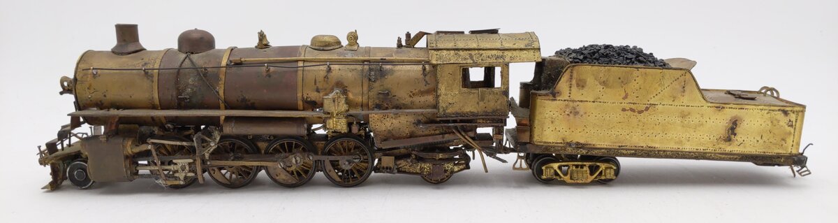 Generic Brass S Scale 4-8-2 Steam Locomotive VG