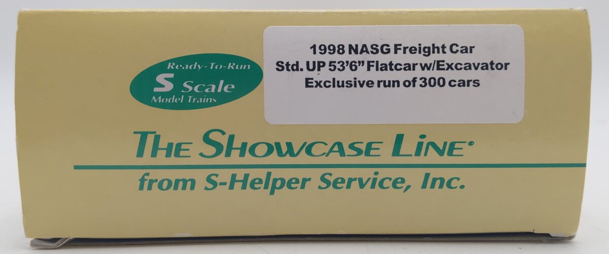 S-Helper Service 00309-0 S Gauge Union Pacific Flatcar w/ John Deere Excavator EX/Box