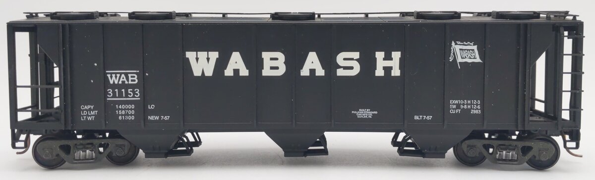 S-Helper 00977 S Gauge Wabash (WAB) 3-Bay Hopper Car #31153 EX/Box