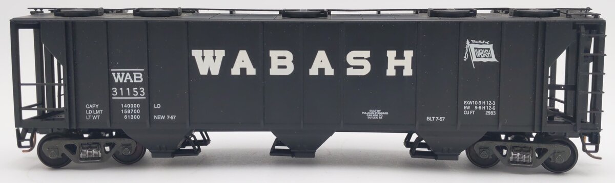 S-Helper 00977 S Gauge Wabash (WAB) 3-Bay Hopper Car #31153 EX/Box