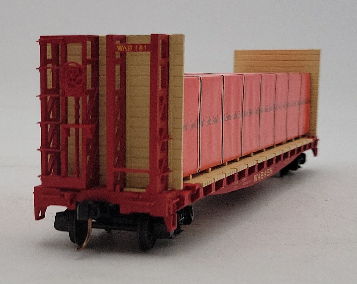 S-Helper 00166 S Scale Wabash Bulkhead Flatcar GBP w/BM Load LN/Box