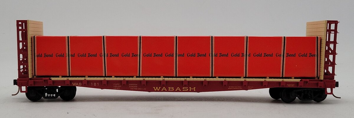 S-Helper 00166 S Scale Wabash Bulkhead Flatcar GBP w/BM Load LN/Box