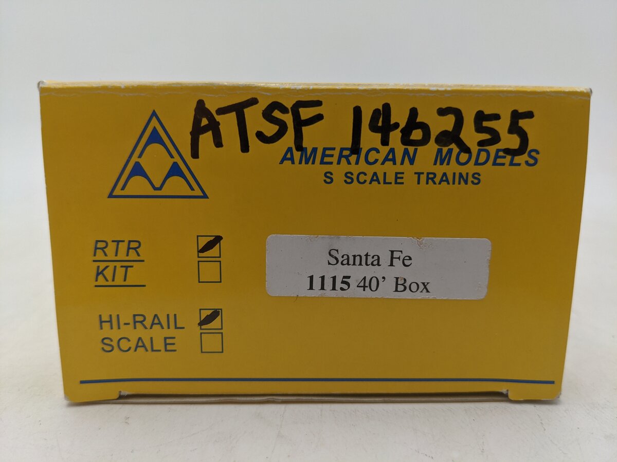 American Models 1115 S Scale Santa Fe 40' Box Car #146255 EX/Box