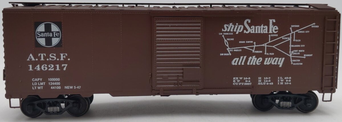 American Models 1115 S Scale Santa Fe 40' Box Car #146217 EX/Box