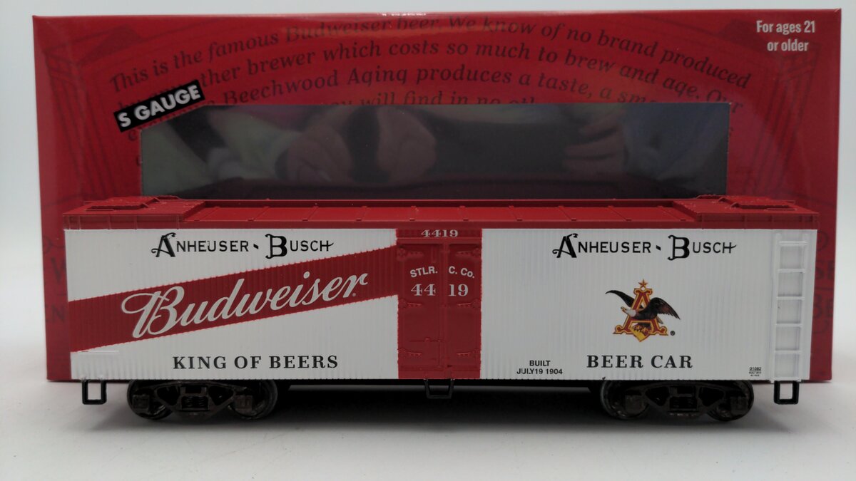 American Flyer 19-01082 S Scale Anheuser-Busch Budweiser Reefer Car #4419 EX/Box