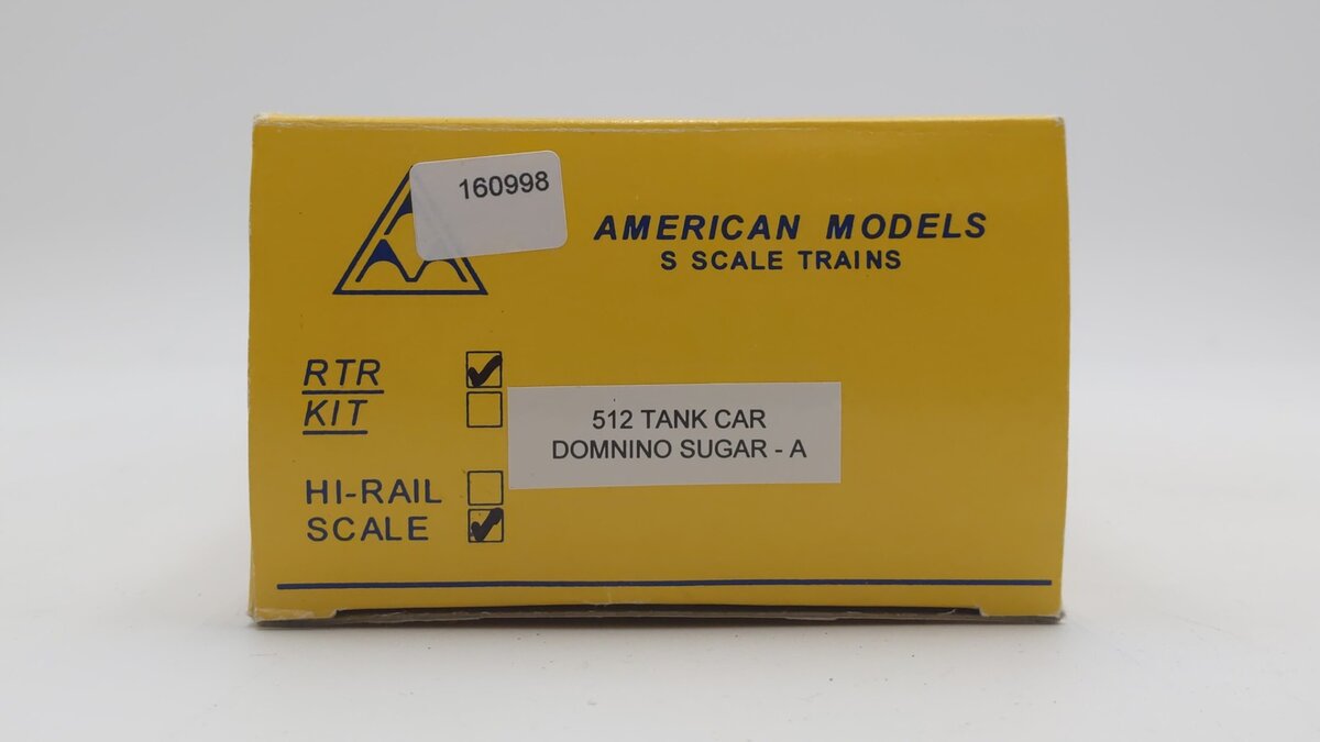 American Models 512 S Gauge Domino Sugar Tank Car #1700 EX/Box