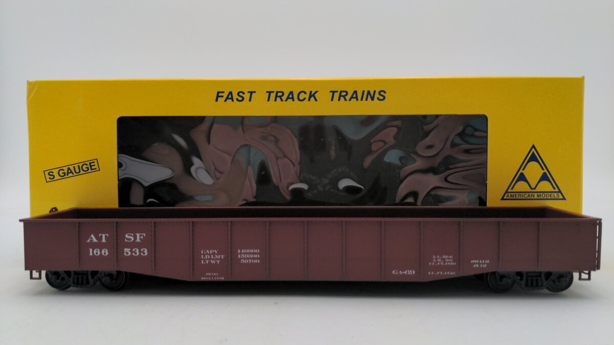 American Models 419 S Scale Santa Fe Gondola w/o Load #166533 EX/Box