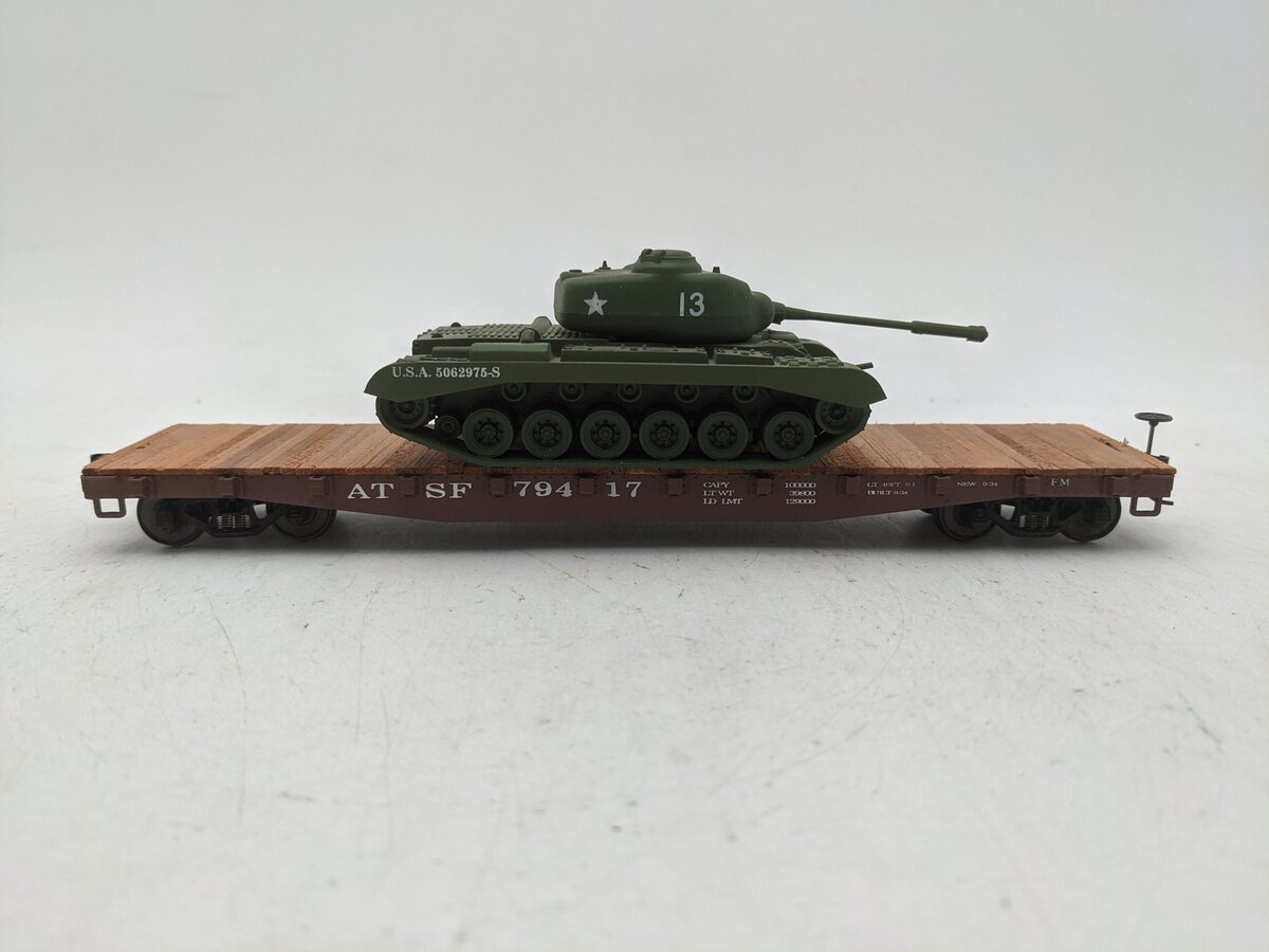 American Models 6018 S Scale (Scale) Santa Fe 46' Flat Car W/Load EX/Box