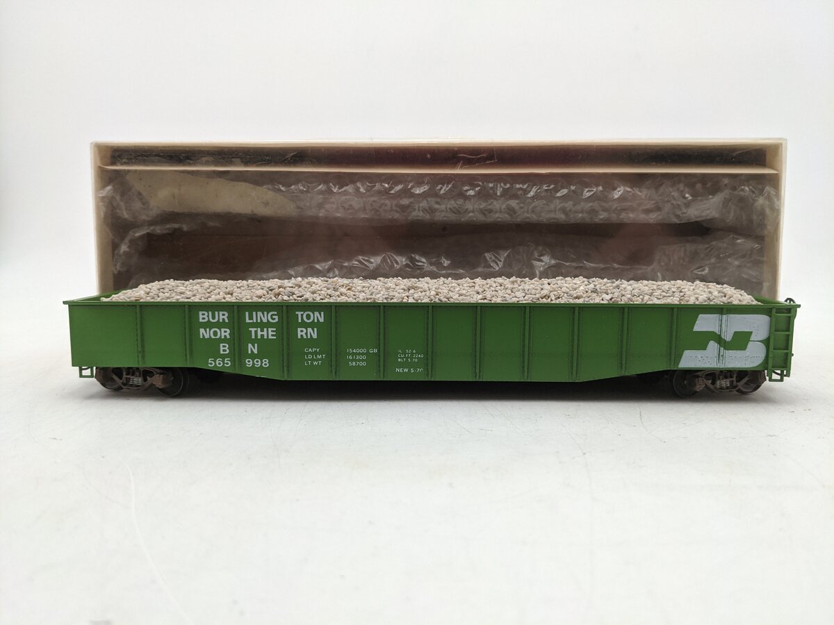 American Models 420 S Scale Burlington Northern 52' Mill Gondola #565824-Scale EX/Box