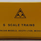American Models 6018-TK S Gauge Santa Fe 46' Flatcar w/ Army Tank EX/Box