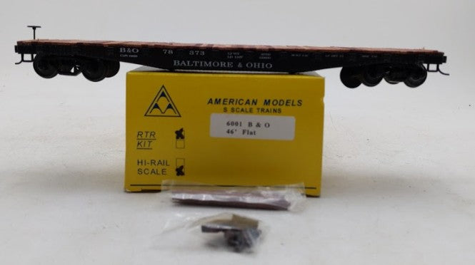 American Models 6001 S Gauge Baltiomre & Ohio 46' Flatcar #78373 LN/Box