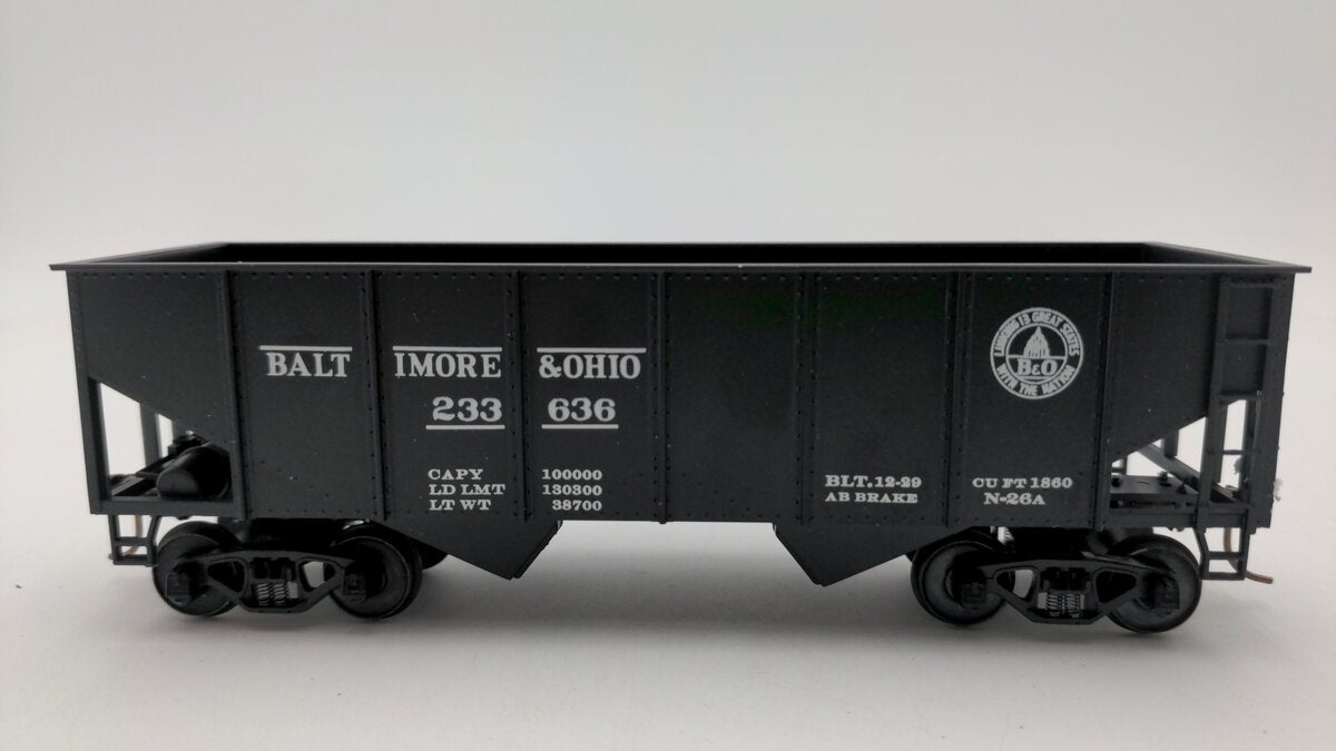 American Models 3203 S Scale Baltimore & Ohio 2 Bay Hopper Car #233636 EX/Box