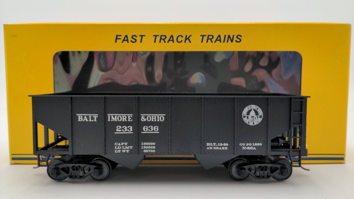 American Models 3203 S Scale Baltimore & Ohio 2 Bay Hopper Car #233636 EX/Box