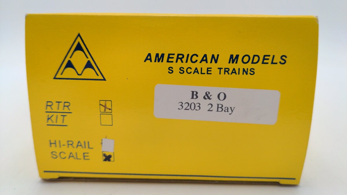 American Models 3203 S Scale Baltimore & Ohio 2 Bay Hopper Car #233636 EX/Box