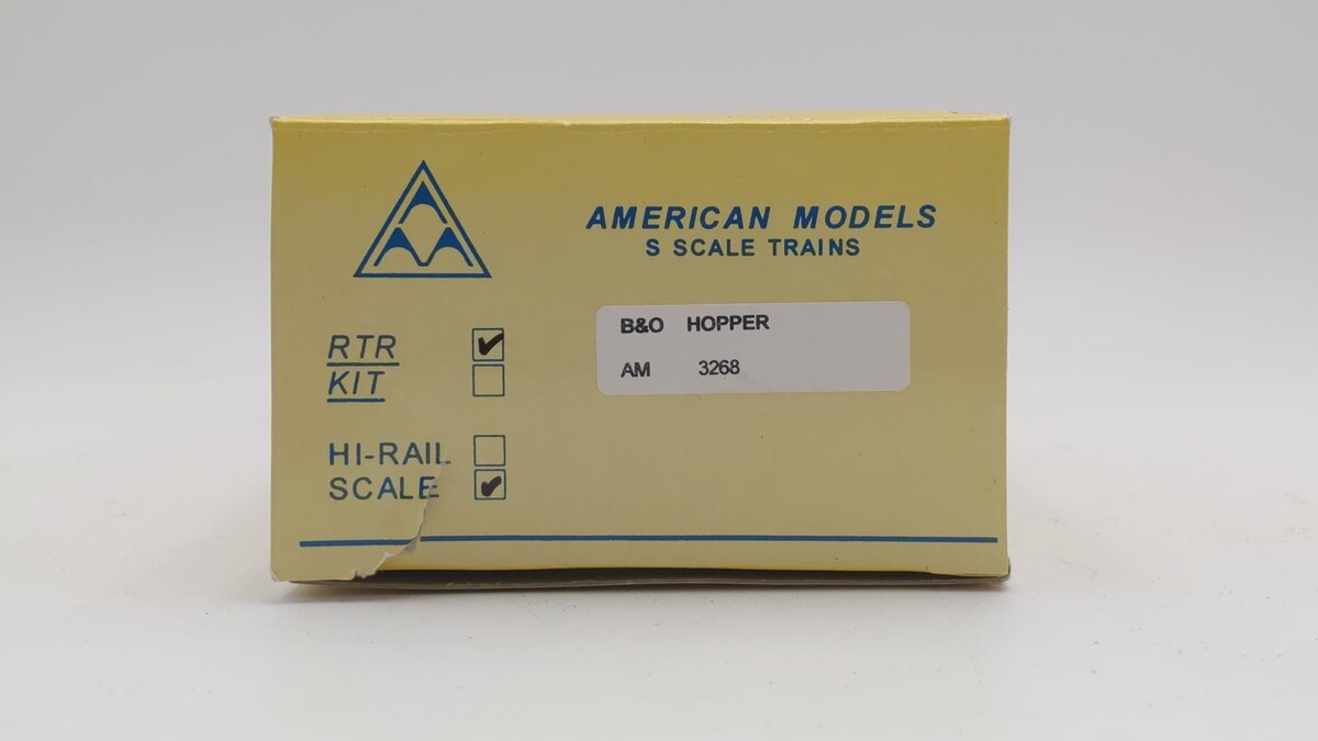 American Models 3268 S Scale B&O Hopper #826090 LN/Box