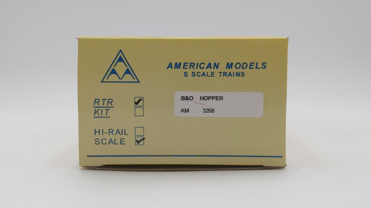 American Models 3268 S Scale B&O Hopper #826063 LN/Box