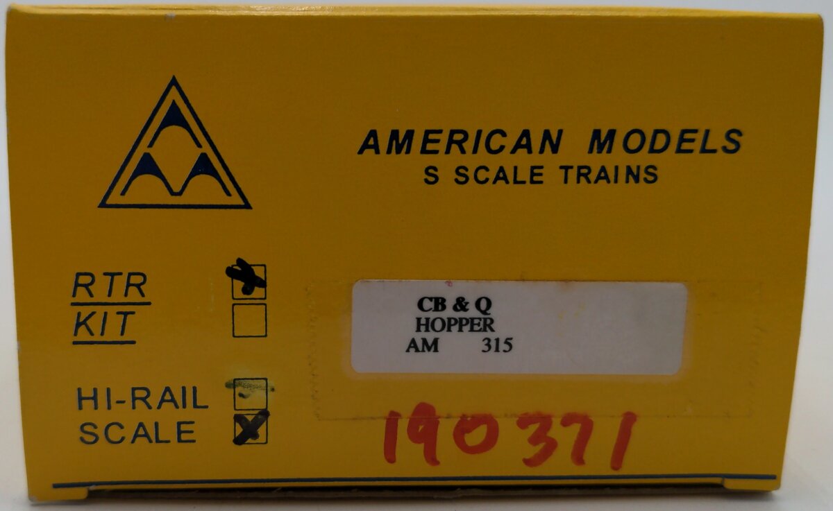 American Models 315 S CB&Q 2-Bay Hopper #190371 LN/Box