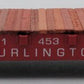American Models 6002 S Scale RTR Burlington Flatcar #91453 LN/Box