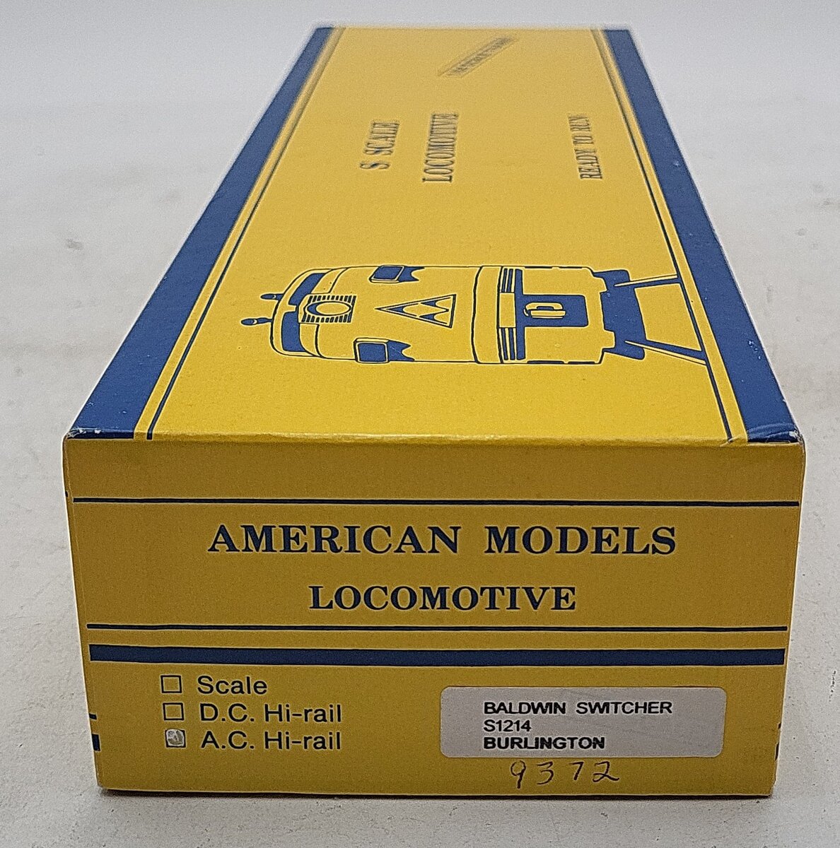 American Models S1214 S Scale Burlington Route Switcher #9372 EX/Box
