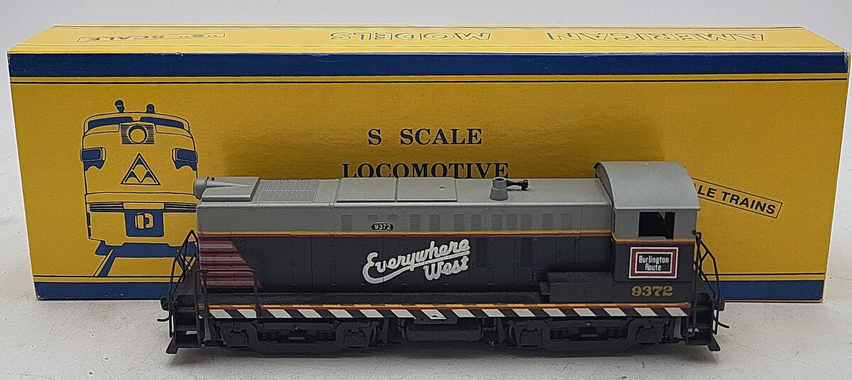 American Models S1214 S Scale Burlington Route Switcher #9372 EX/Box