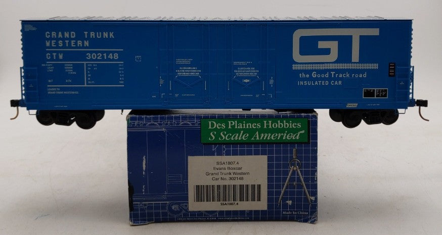 Des Plaines Hobbies SSA1807.4 S Grand Trunk Western Evans Boxcar #302148 LN/Box