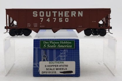 Des Plaines Hobbies DPS15131 S Scale Southern Hopper Car #74750 LN/Box