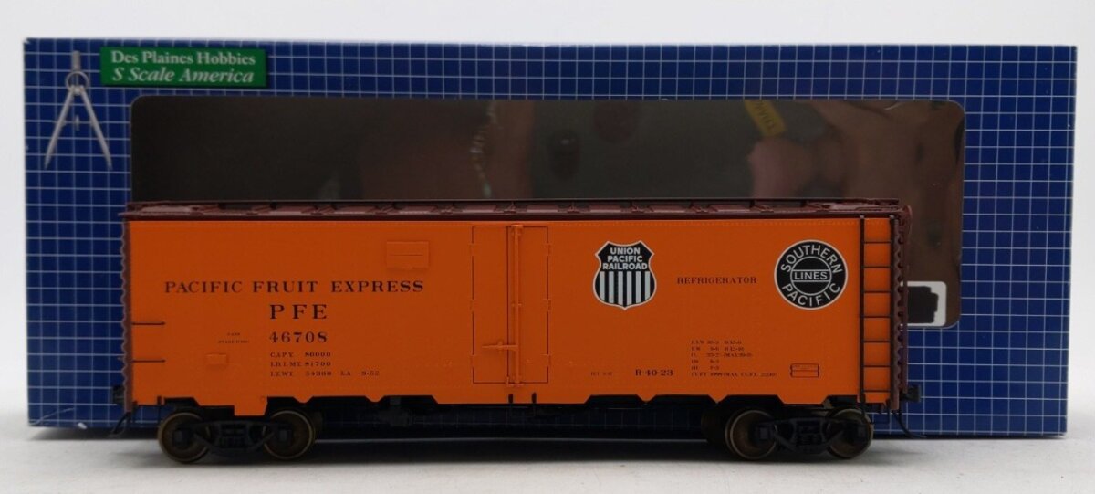 Des Plaines Hobbies SSA2304.1 S Scale Pacific Fruit Express Reefer Car #46708 LN/Box